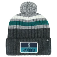 Bonnet en tricot à revers superposé '47 Seattle Mariners pour hommes avec pompon