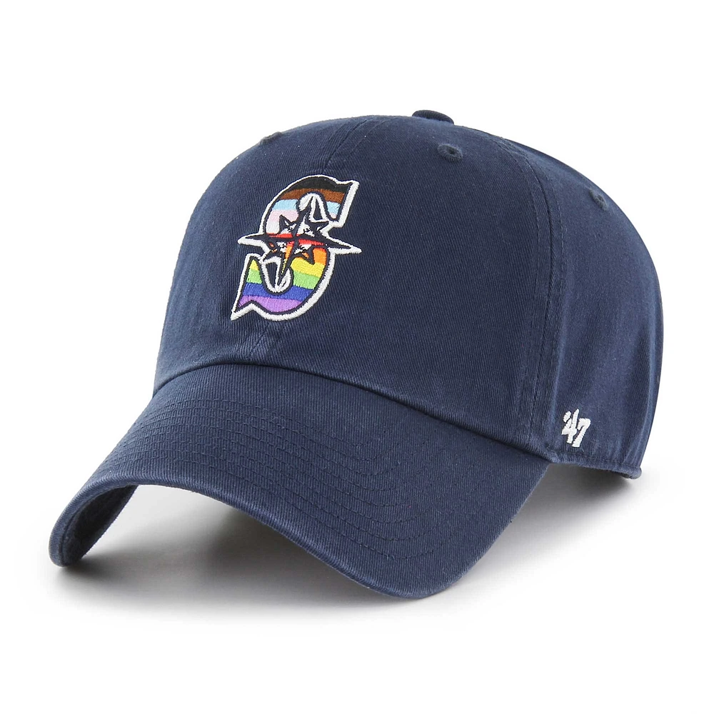 Men's '47  Navy Seattle Mariners Team Pride Clean Up Adjustable Hat