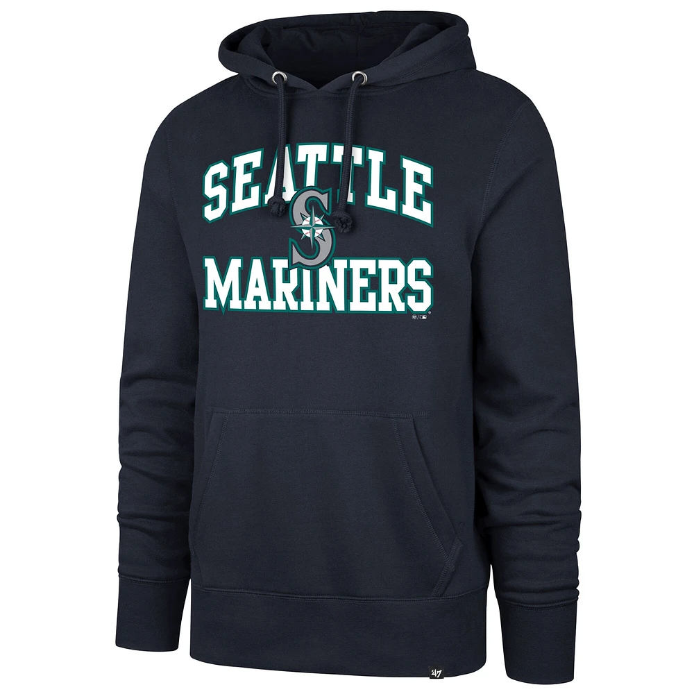 Men's '47  Navy Seattle Mariners Velocity Headline Pullover Hoodie