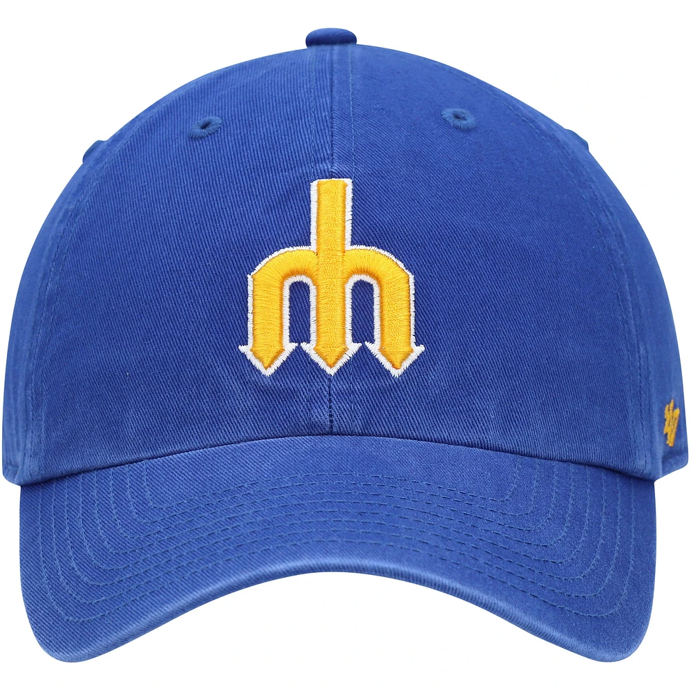 Men's '47 Royal Seattle Mariners 1977 Logo Cooperstown Collection Clean Up Adjustable Hat