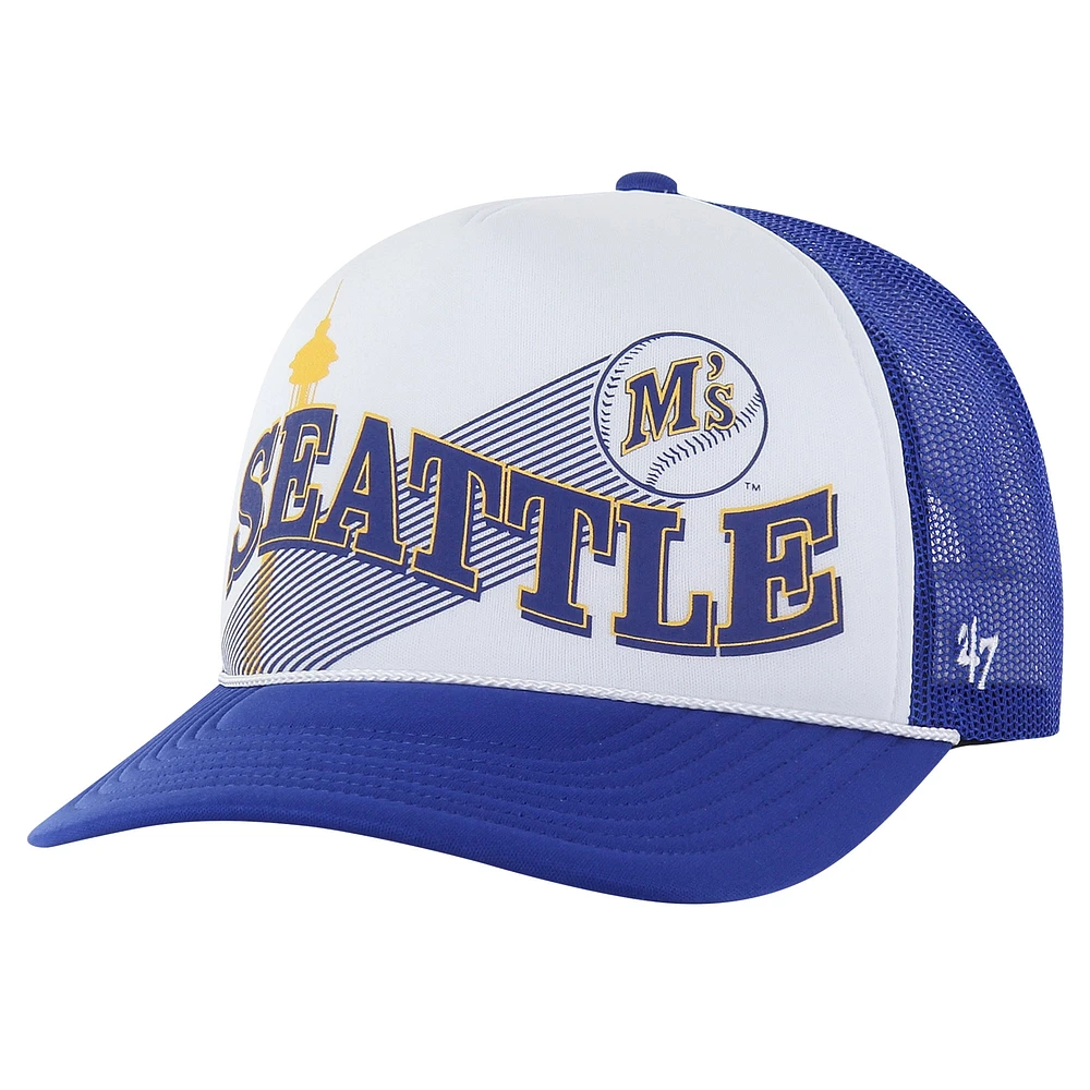 Casquette réglable de camionneur en mousse '47 Royal Seattle Mariners Retro Region pour hommes