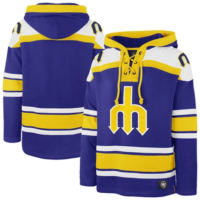 Men's '47 Royal Seattle Mariners Superior Lacer Pullover Hoodie