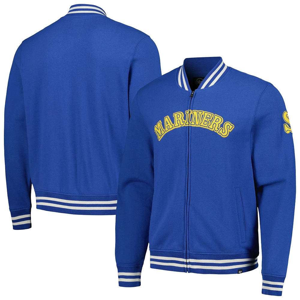 Veste de survêtement entièrement zippée '47 Royal Seattle Mariners Wax Pack Pro Camden pour hommes