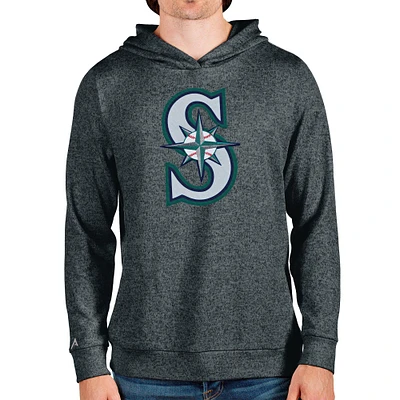Sweat à capuche enfiler Absolute pour homme avec logo de l'équipe des Seattle Mariners, anthracite chiné Antigua