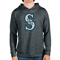 Sweat à capuche enfiler Absolute pour homme avec logo de l'équipe des Seattle Mariners, anthracite chiné Antigua