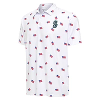 Men's Antigua White Seattle Mariners  Americana Polo