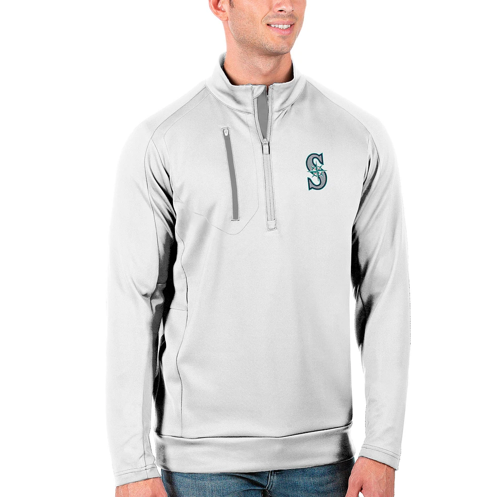 Veste à enfiler glissière quart de tour pour homme Antigua White Seattle Mariners Generation
