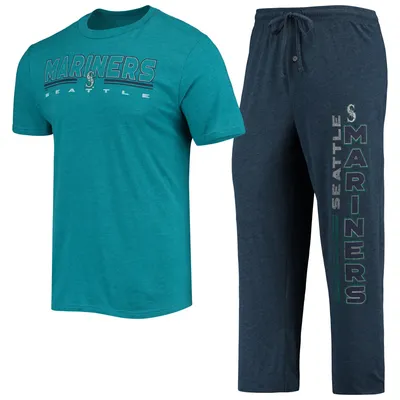 Seattle Mariners Concepts Sport Meter T-Shirt and Pants Sleep Set - Aqua/Navy