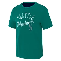 Men's Darius Rucker Collection by Fanatics Navy/Aqua Seattle Mariners Two-Way Ringer Reversible T-Shirt