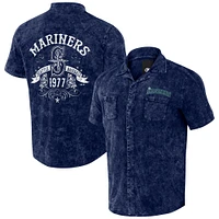 Men's Darius Rucker Collection by Fanatics  Navy Seattle Mariners Denim Team Color Button-Up Shirt