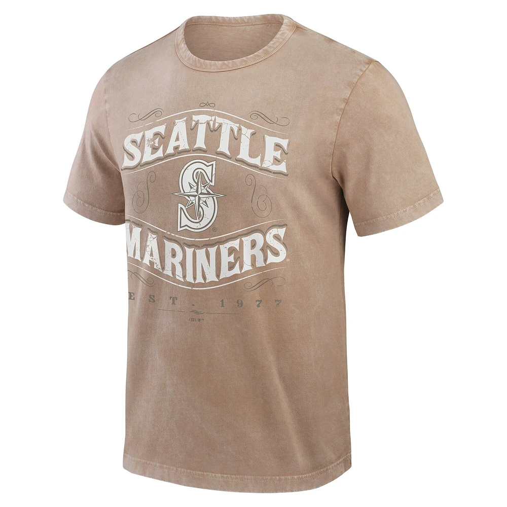 Men's Darius Rucker Collection by Fanatics Tan Seattle Mariners Sun Faded T-Shirt