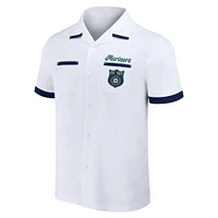 Collection Darius Rucker pour homme par Fanatics White Seattle Mariners Bowling Chemise boutonnée