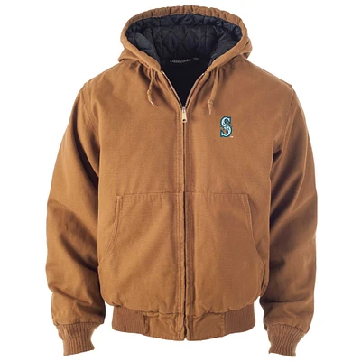 Men's Dunbrooke Brown Seattle Mariners Dakota Work Full-Zip Hoodie Jacket