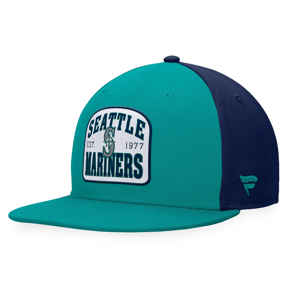 Men's Fanatics Aqua/Navy Seattle Mariners Cycle Snapback Hat