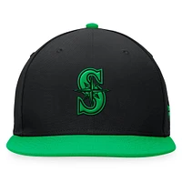 Men's Fanatics Black/Kelly Green Seattle Mariners Lucky Snapback Hat