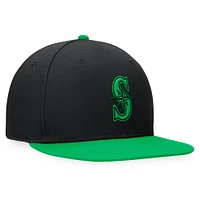 Men's Fanatics Black/Kelly Green Seattle Mariners Lucky Snapback Hat