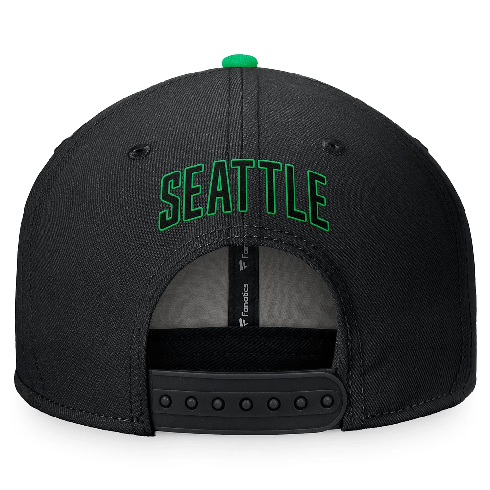 Men's Fanatics Black/Kelly Green Seattle Mariners Lucky Snapback Hat