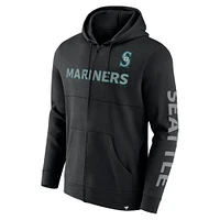 Men's Fanatics Black Seattle Mariners Ace Hoodie Full-Zip Sweatshirt