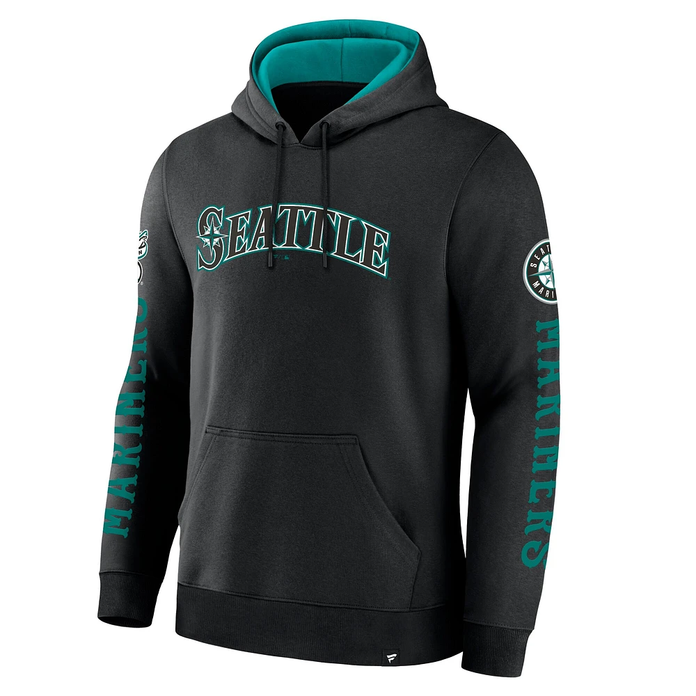 Men's Fanatics  Black Seattle Mariners Big City Legacy Fleece Pullover Hoodie