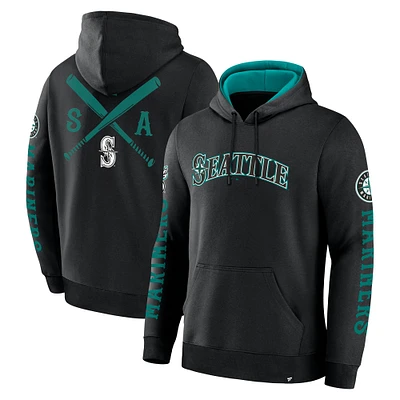 Men's Fanatics  Black Seattle Mariners Big City Legacy Fleece Pullover Hoodie