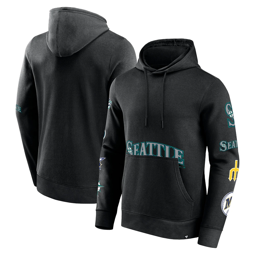 Sweat à capuche noir Fanatics pour hommes, Seattle Mariners Wild Winner