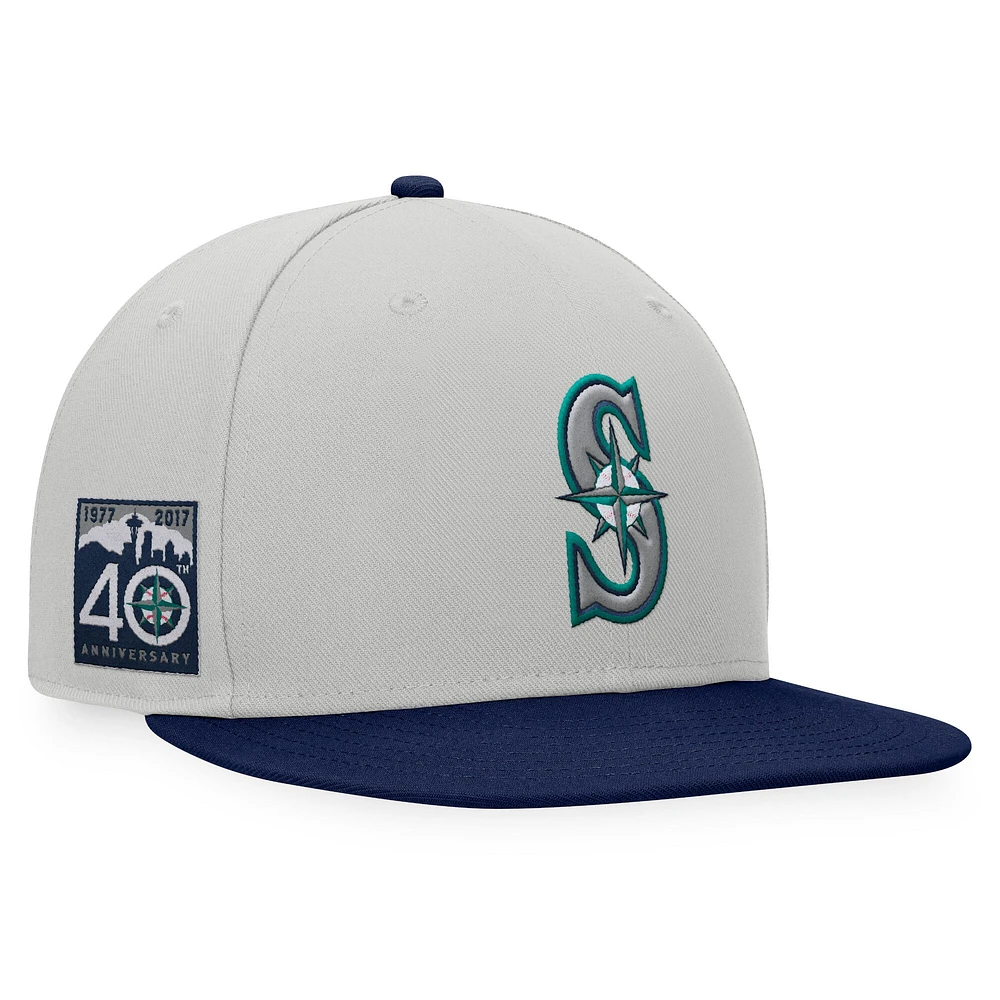 Men's Fanatics Gray/Navy Seattle Mariners Glory Days Two-Tone Snapback Hat