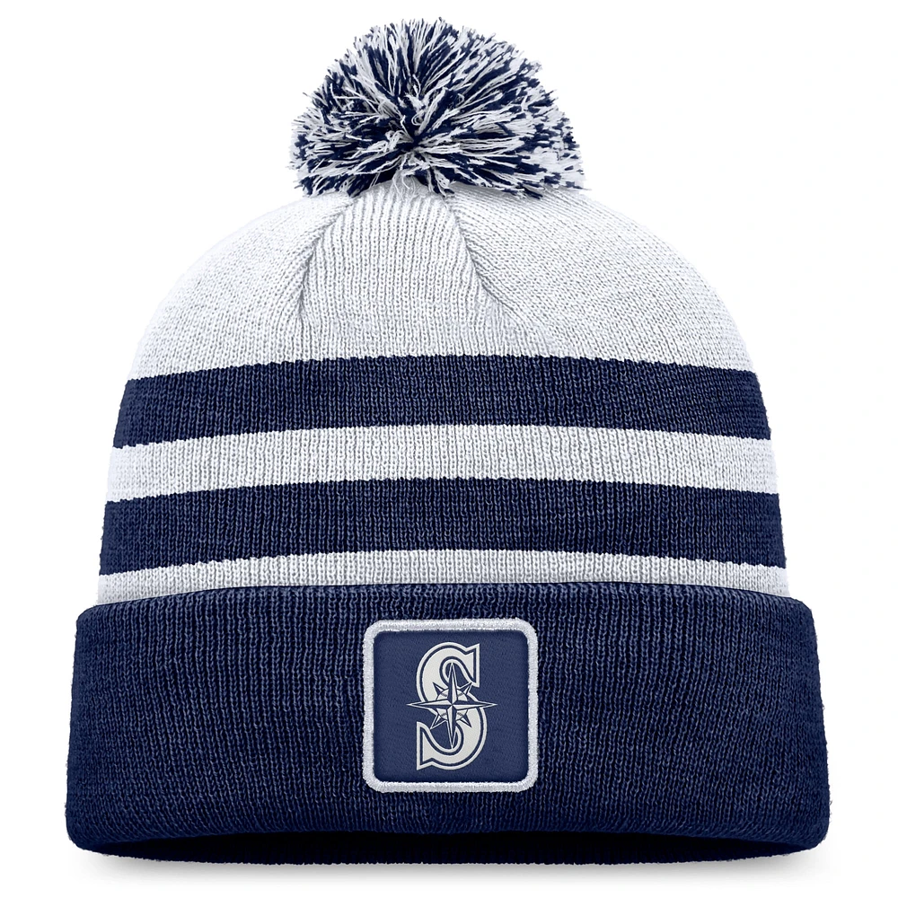 Men's Fanatics Gray Seattle Mariners Cuffed Knit Hat with Pom