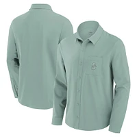 Chemise boutonnée à manches longues Fanatics Green Seattle Mariners Front Office pour hommes