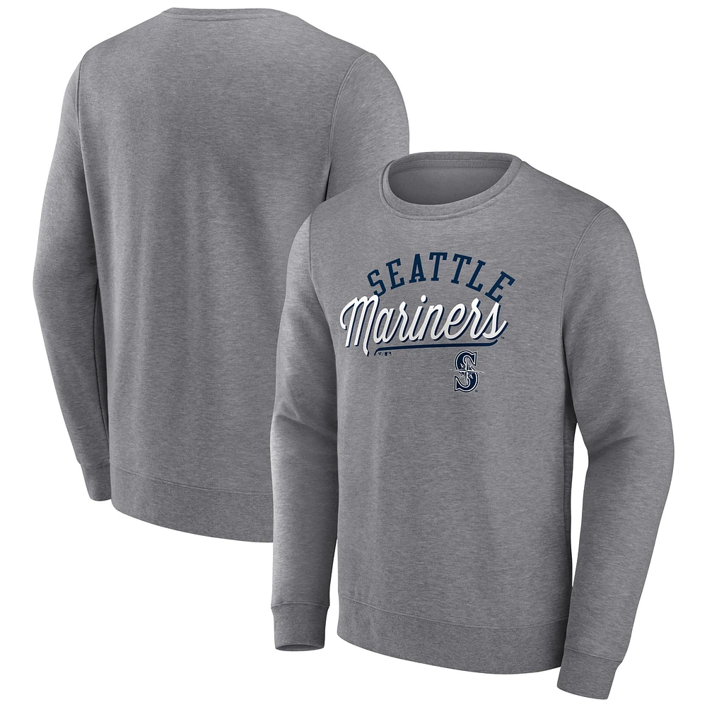 Sweatshirt à capuche Fanatics Heather Grey Seattle Mariners Simplicity pour hommes