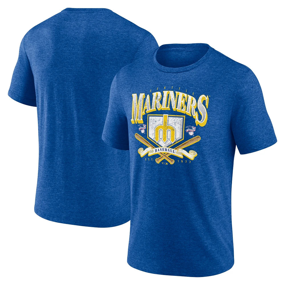 T-shirt triple mélange Fanatics Heather Royal Seattle Mariners Home Team pour hommes