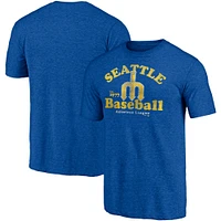 Men's Fanatics Heathered Royal Seattle Mariners Cooperstown Collection True Classics Tri-Blend T-Shirt