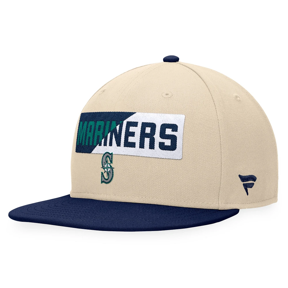 Men's Fanatics Khaki/Navy Seattle Mariners Cycle Snapback Hat