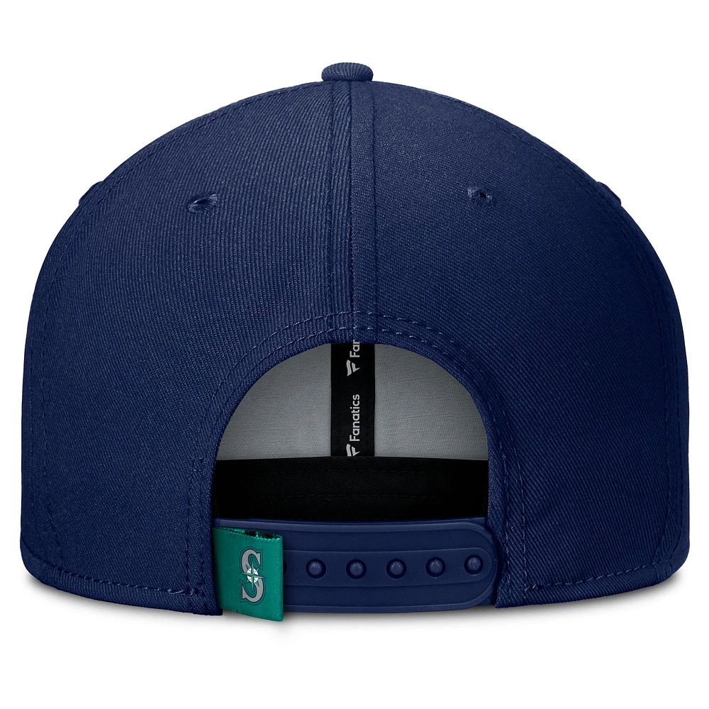 Men's Fanatics Navy/Aqua Seattle Mariners Clubhouse Splitter Snapback Hat
