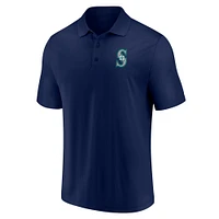 Men's Fanatics Navy/Aqua Seattle Mariners Dueling Logos Polo Combo Set