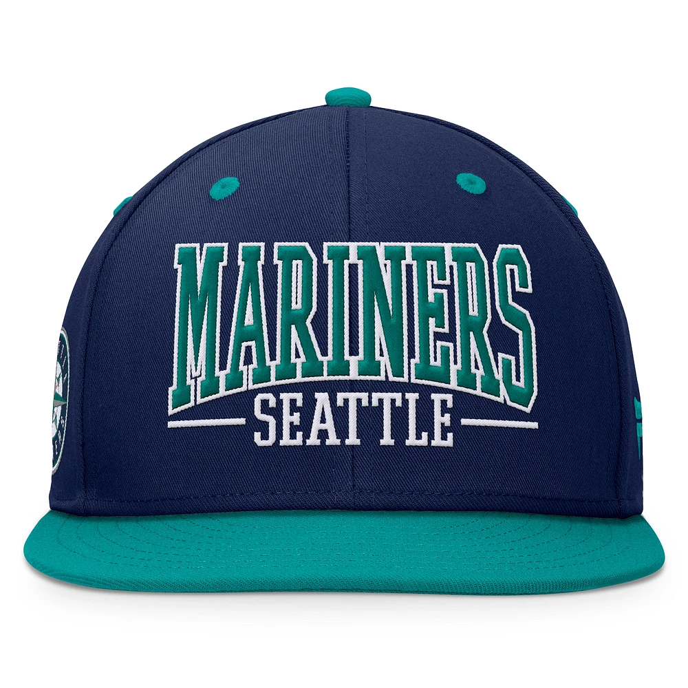 Men's Fanatics Navy/Aqua Seattle Mariners Fundamental Bold Snapback Hat