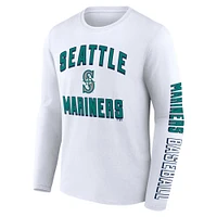 Ensemble de deux t-shirts combo fanatiques pour hommes bleu marine/blanc Seattle Mariners