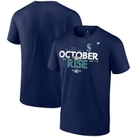 T-shirt fanatiques pour hommes, bleu marine, Seattle Mariners, vestiaire des séries éliminatoires 2022