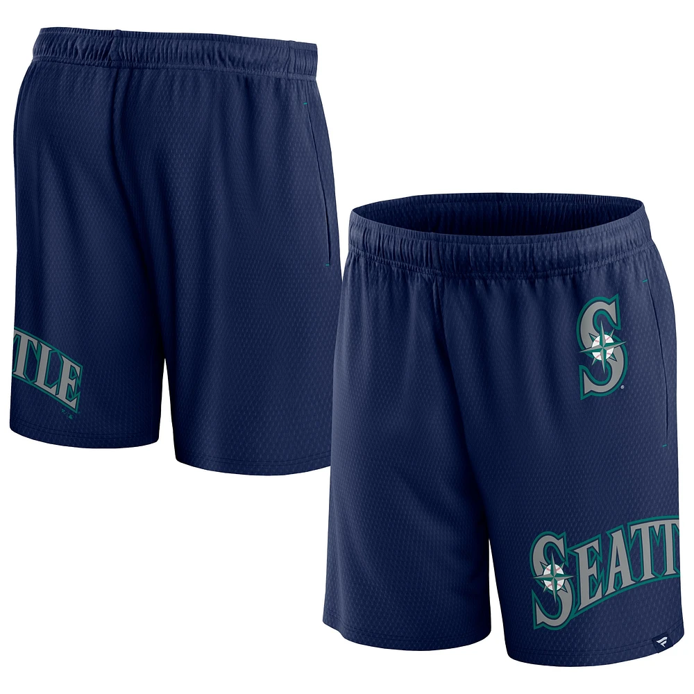 Short en maille Clincher Seattle Mariners Fanatics pour hommes, bleu marine