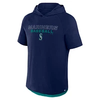 Men's Fanatics Navy Seattle Mariners Clubhouse Optimal Play Raglan Hoodie T-Shirt