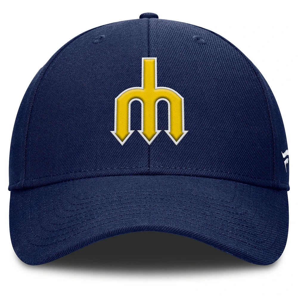 Men's Fanatics  Navy Seattle Mariners Cooperstown Collection Core Adjustable Hat
