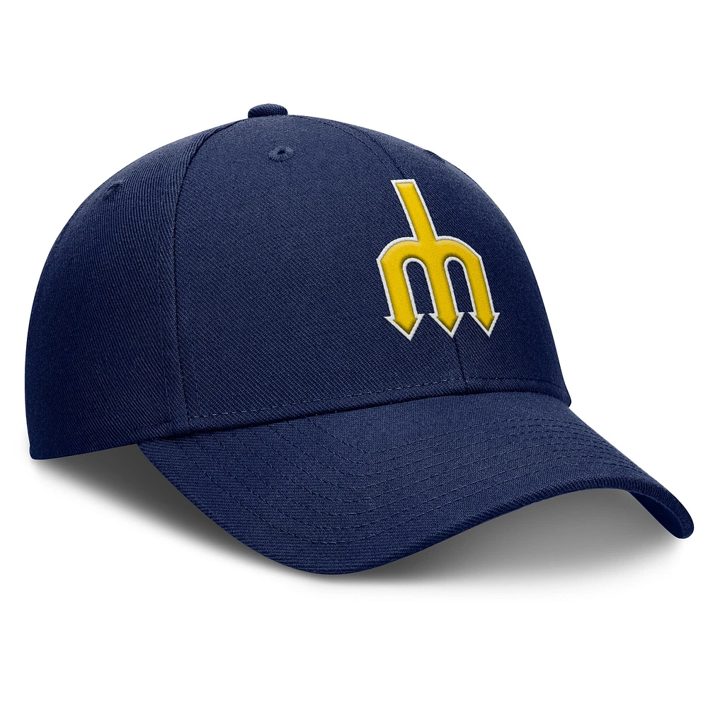 Men's Fanatics  Navy Seattle Mariners Cooperstown Collection Core Adjustable Hat
