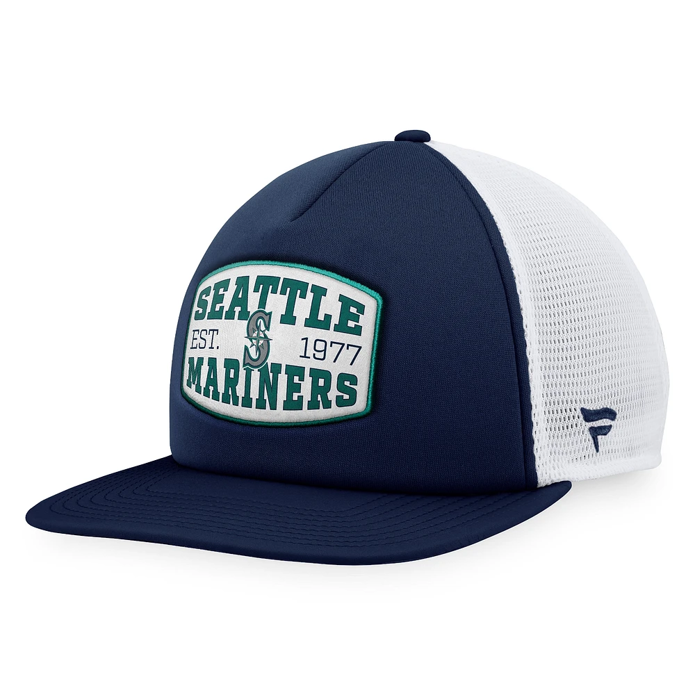 Men's Fanatics  Navy Seattle Mariners Foam Front Patch Trucker Snapback Hat