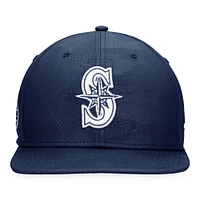 Casquette Snapback emblématique à motif camouflage ton sur ton pour homme Fanatics Navy Seattle Mariners