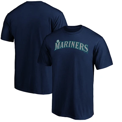 Men's Fanatics Navy Seattle Mariners Official Wordmark T-Shirt