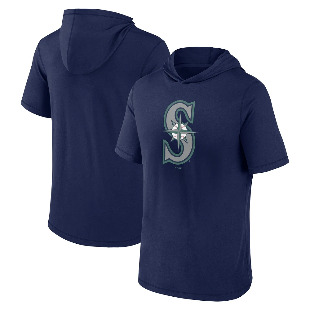 T-shirt à capuche manches courtes Fanatics Navy Seattle Mariners pour hommes