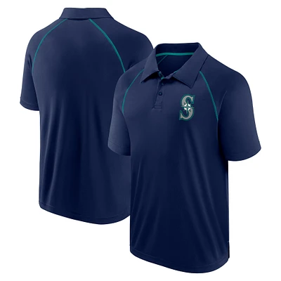 Polo raglan Strong Alone des Seattle Mariners Fanatics pour hommes, bleu marine