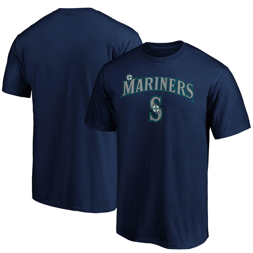 Men's Fanatics Navy Seattle Mariners Team Logo Lockup T-Shirt