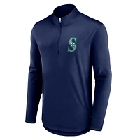 Pull léger à quart de zip Fanatics Navy Seattle Mariners Tough Minded pour homme