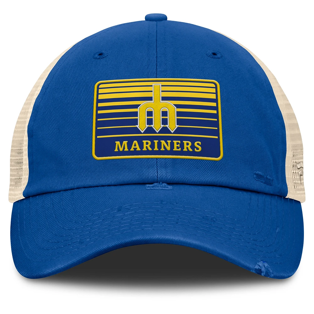 Men's Fanatics  Royal/Natural Seattle Mariners Cooperstown Collection Eastbound Mesh Adjustable Hat