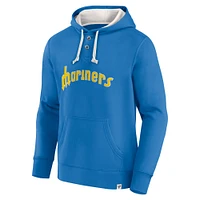 Men's Fanatics Royal Seattle Mariners Plan for Adversity Henley Fleece Pullover Hoodie